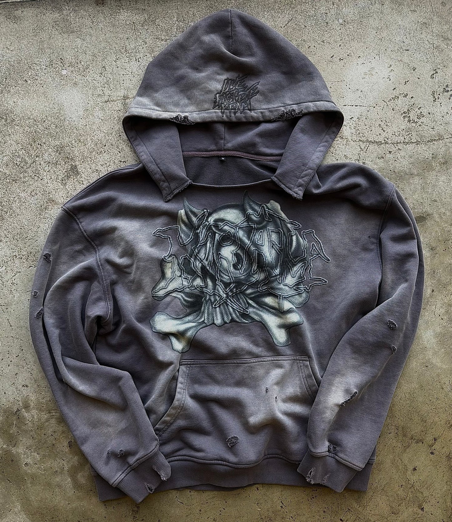 Distressed "Skull Hoodie"